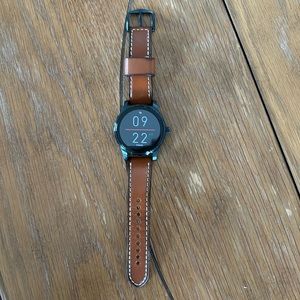 Fossil Smartwatch, brown leather, like new.